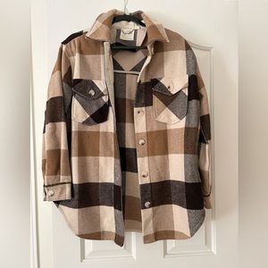 Brown shacket from Simons